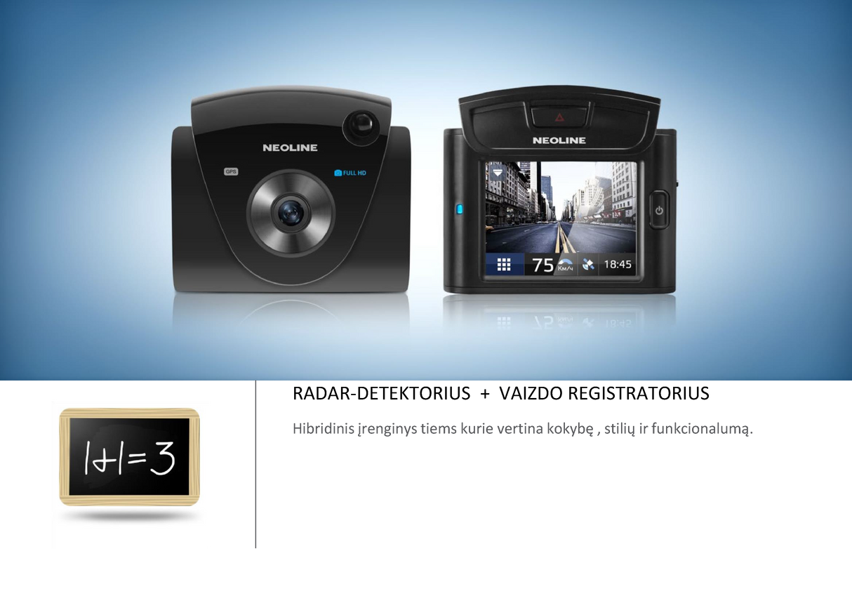 Radaro detektorius-Vaizdo registratorius Neoline X-COP 9700 LT kalba (+nemokamas montavimas) Vaizdo registratoriai - radarų detektoriai Neoline AUTOGARSAS.LT
