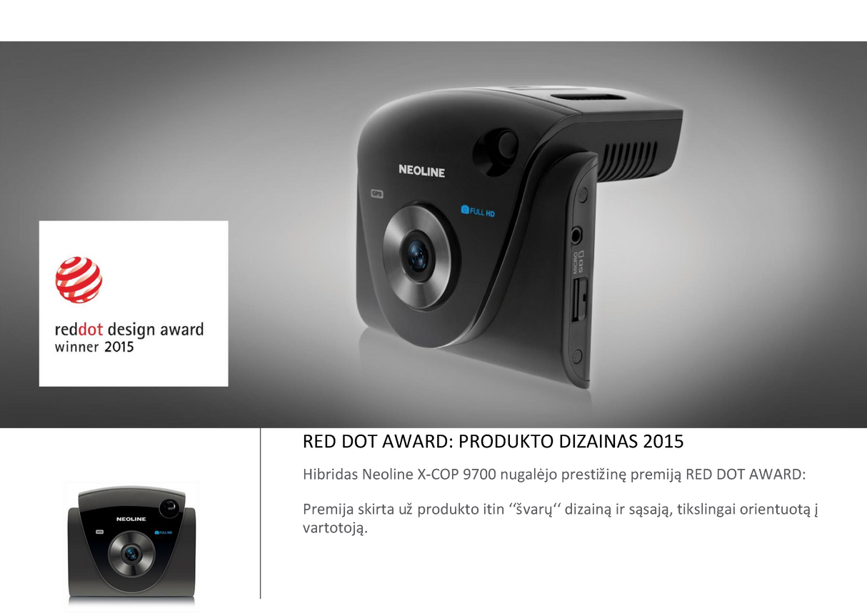 Radaro detektorius-Vaizdo registratorius Neoline X-COP 9700 LT kalba (+nemokamas montavimas) Vaizdo registratoriai - radarų detektoriai Neoline AUTOGARSAS.LT