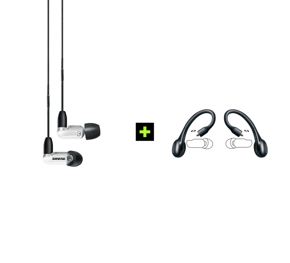 Shure AONIC 3 TRUE WIRELESS EARPHONE BUNDLE, Ausinių ir belaidžių ausinių adapterio rinkinys (įvairių spalvų)
