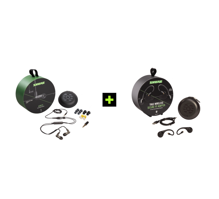 Shure AONIC 3 TRUE WIRELESS, belaidžių In-Ear tipo ausinių rinkinys su išorinių garsų slopinimo funkcija