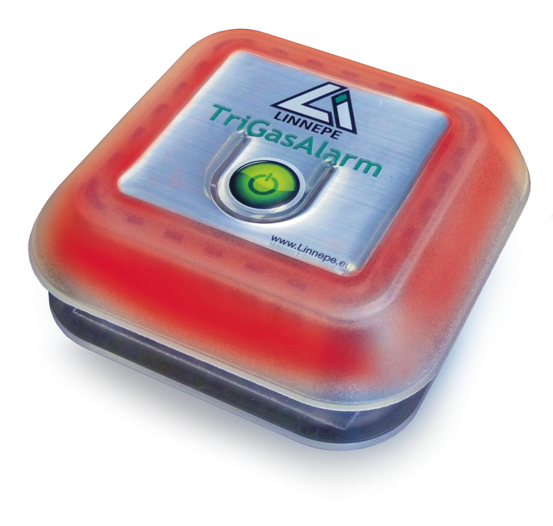 Linnepe TriGasAlarm, dujų nuotekio detektorius- alarmo metu