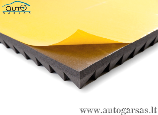 Akustinis porolonas „PIRAMIDĖS-F“ 1x1m  su sertifikatu, lipnus Garso izoliacija SGM Techno AUTOGARSAS.LT