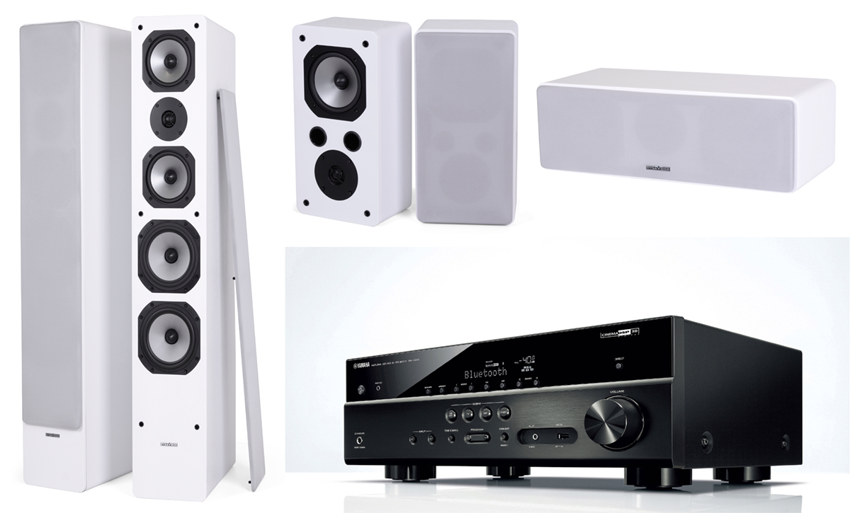 Namų kino komplektas - stiprintuvas Yamaha RX-V481, su kolonėlėm Dynavoice Challenger M-65, S-5, C-5 EX (v.4) Namu kinas Namų kinas AUTOGARSAS.LT
