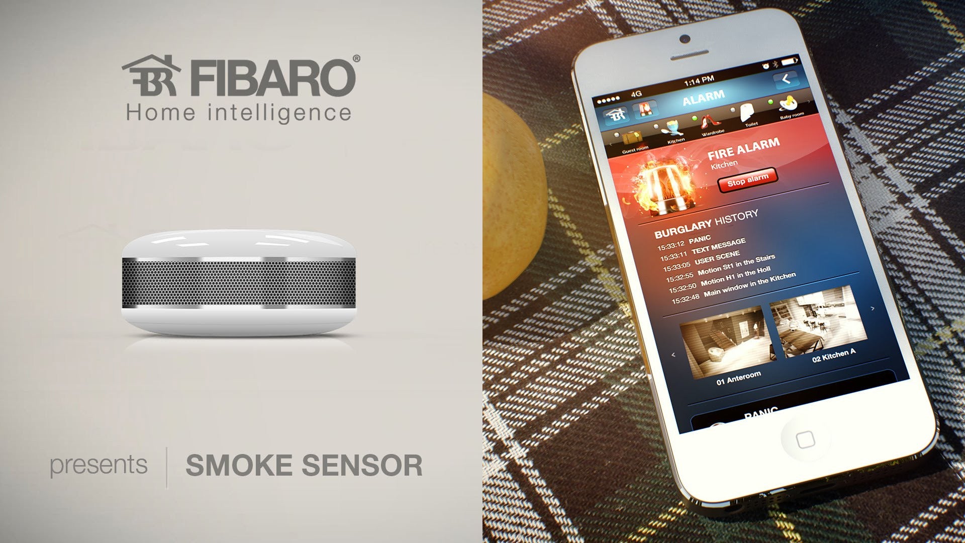 Išmanusis Dūmų detektorius Fibaro Smoke Sensor Išmanūs namai Fibaro AUTOGARSAS.LT