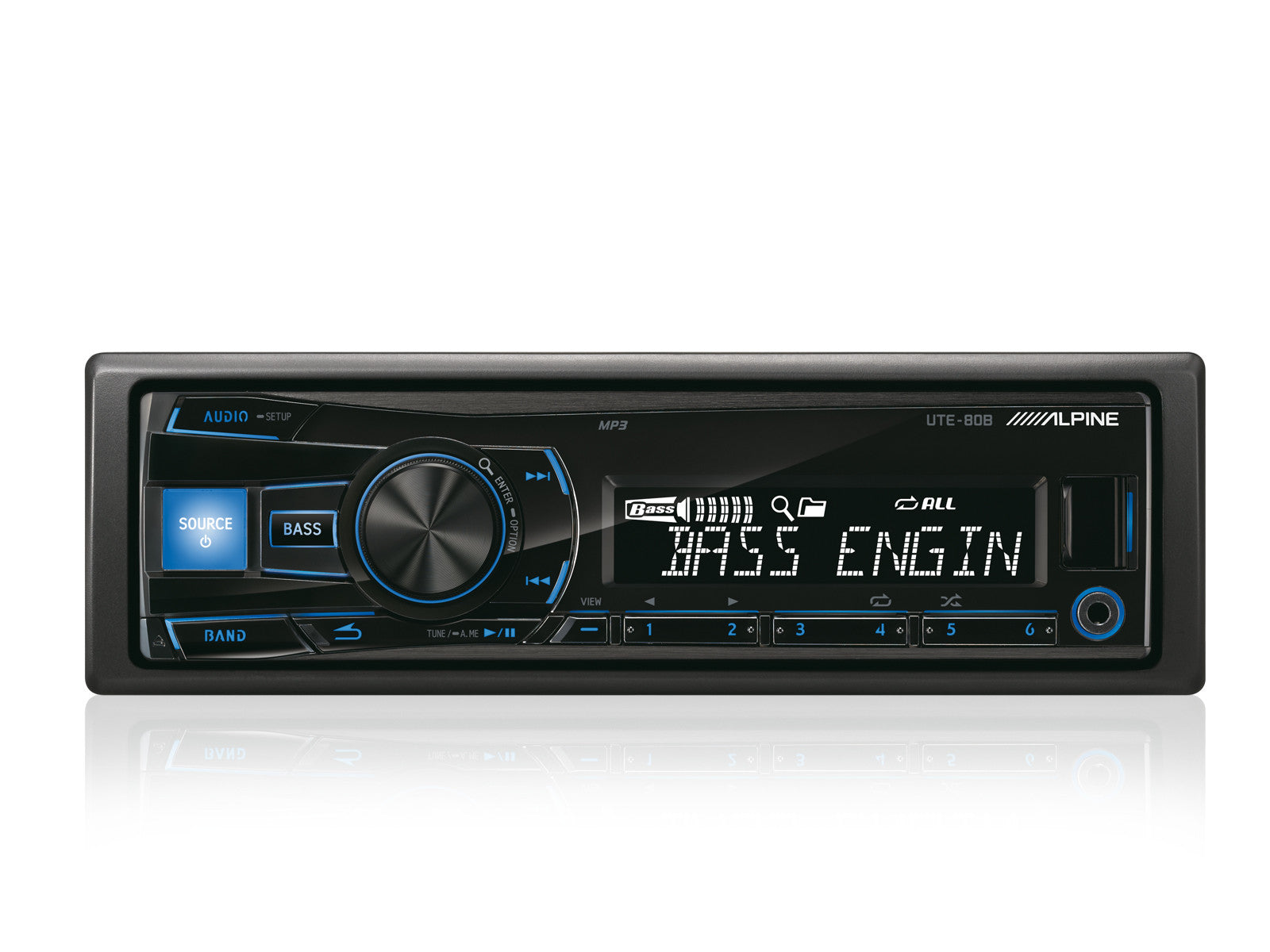 Magnetola automobiliui Alpine UTE-80B, USB, AUX Magnetolos Alpine AUTOGARSAS.LT