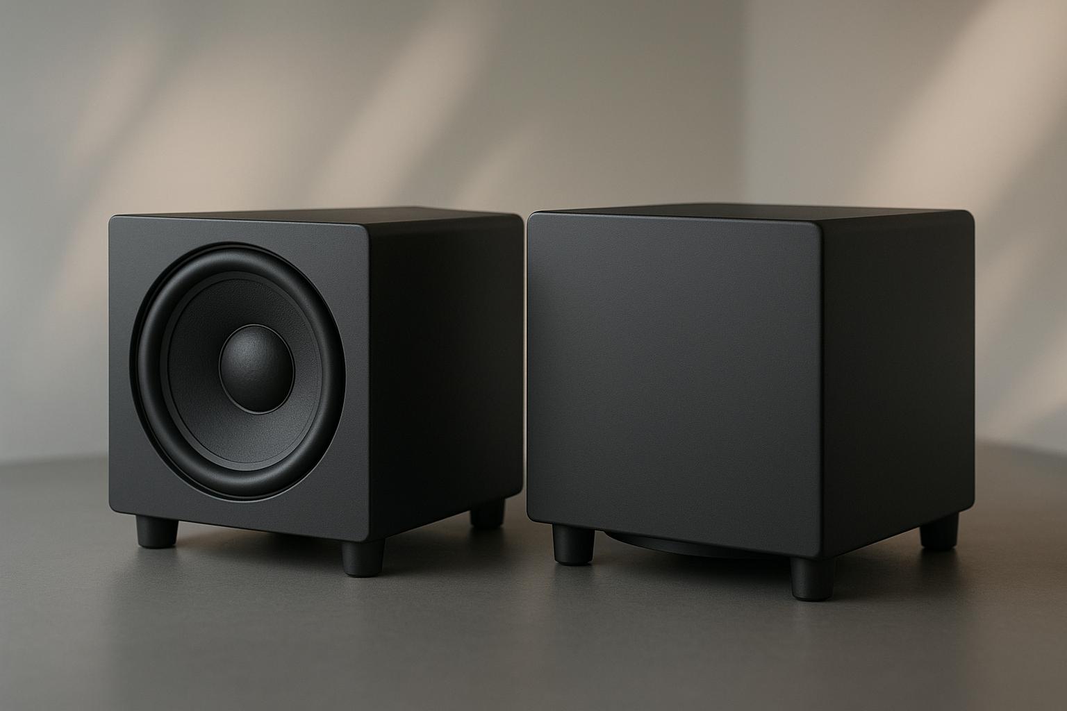 Down-Firing ir Front-Firing žemų dažnių garsiakalbiai: skirtumai