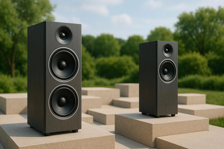 Hi-Fi garsiakalbių išdėstymas atvirose erdvėse