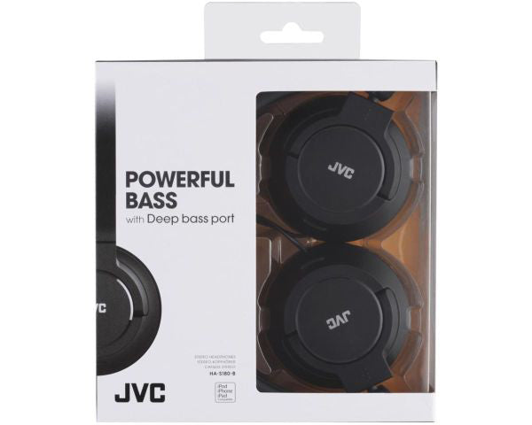 JVC, HA-S180BE, juodos sp. dinaminės ausinės