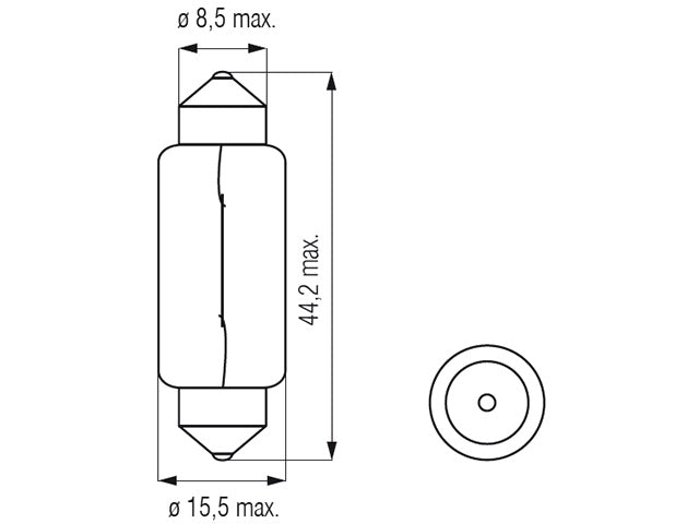 Bosma lemputė SV8.5, 18W, 15X44