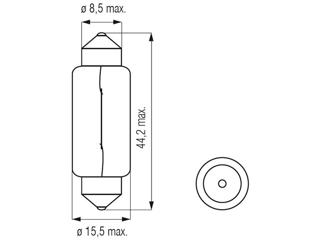 Bosma lemputė SV8.5, 15W 15X44