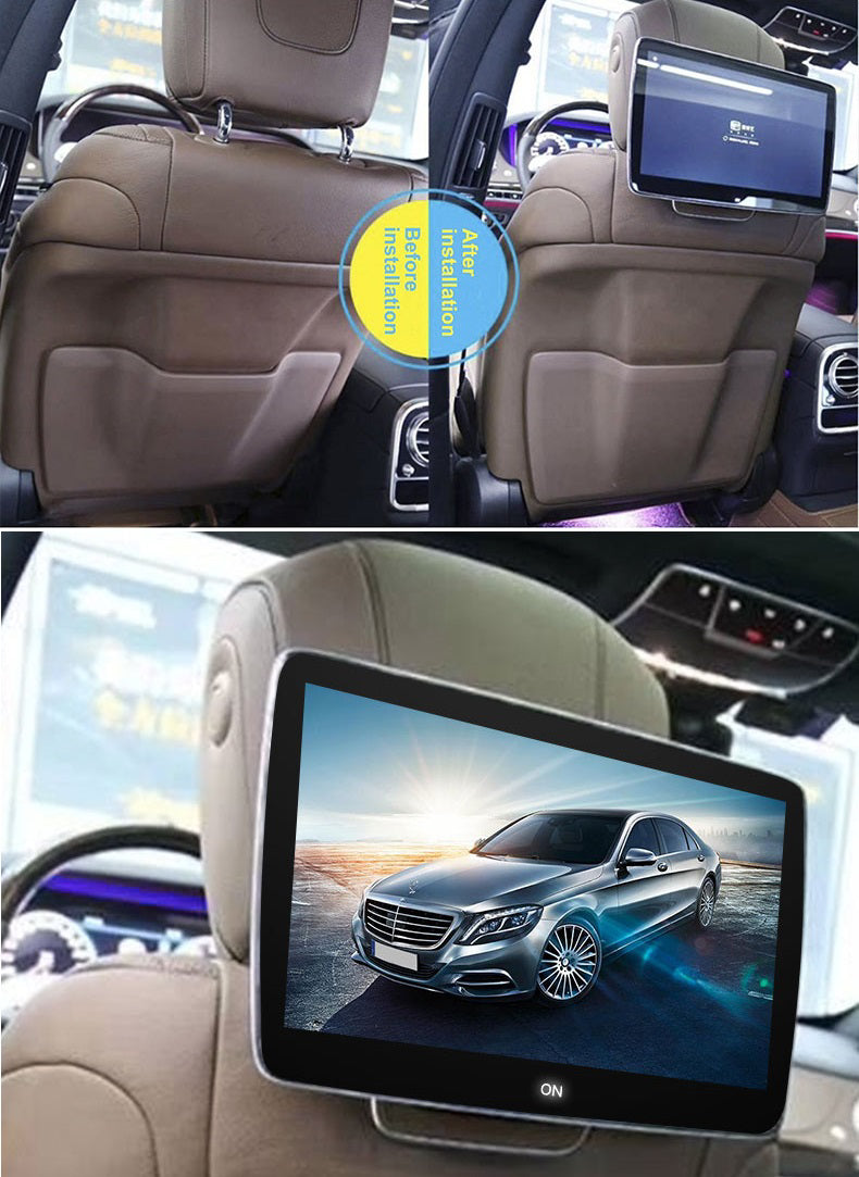 LNMH02BK, Monitoriaus laikiklis, Mercedes benz, juodas - Monitorius pritvirtintas prie automobilio sėdynės atlošo