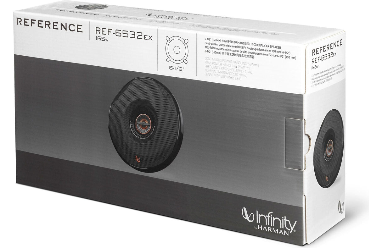 Infinity, reference 6532EX, 16 cm 2-juostų koaksialiniai garsiaka - Garsiakalbis su pakuote iš šono