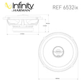 Infinity, reference 9632IX 15 x 23 cm/6 x 9" 2-juostų koaksialini - matmenys ir brėžiniai iš arti