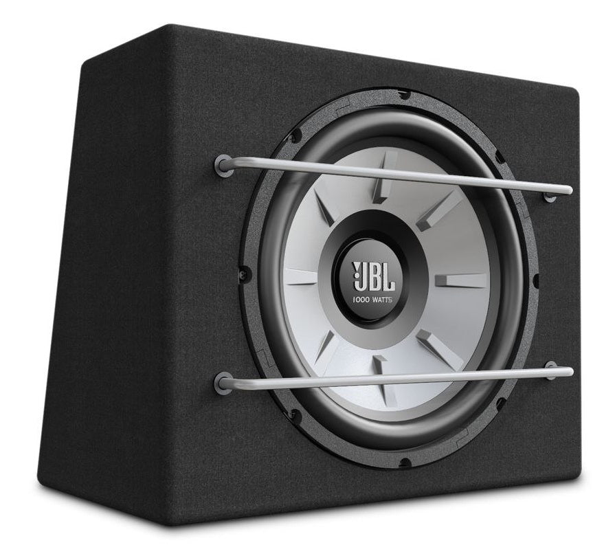 JBL, STAGE 1200B žemų dažnių kol. su dėže - Šoninis vaizdas su apsauginiais strypais