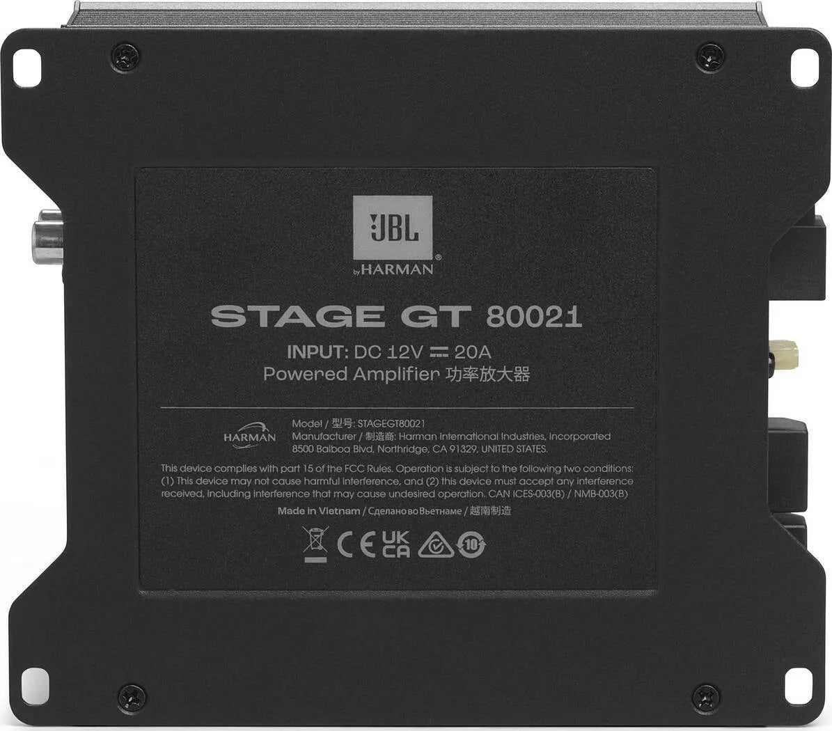 JBL, STAGE GT 80021, 2-kanalų, 2x80W, automobilinis garso stipri