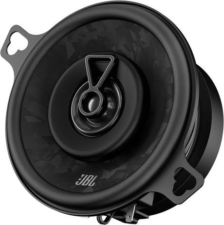 JBL, STAGE3 38F, GEN2, 8.75cm 2-juostų koaksialiniai garsiakalbiai - Juodas garsiakalbis su sidabrine detalė viršuje