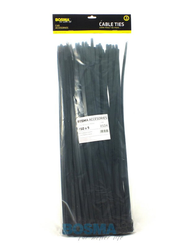 Bosma, kabelio dirželis 9x450mm juodas, 100vnt