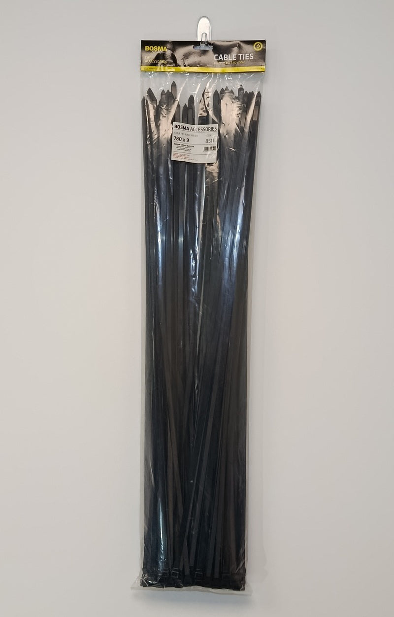 Bosma, kabelio dirželis 9x780mm juodas, 100vnt