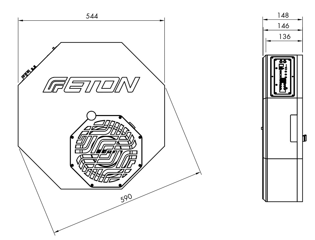 ETON, RES10AR, 25 cm žemų dažnių kolonėlė su stiprintuvu