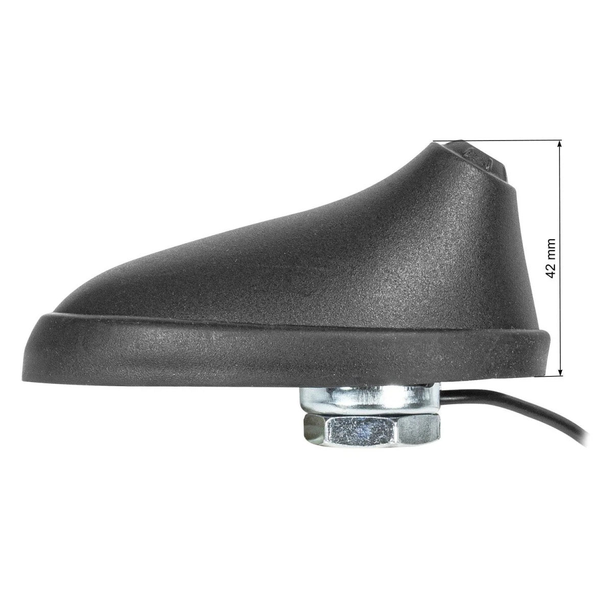 FM/AM automobilio antena Peugeot, Citroen - Juodas plastikas, metalinė veržlė, matmenys 42 mm