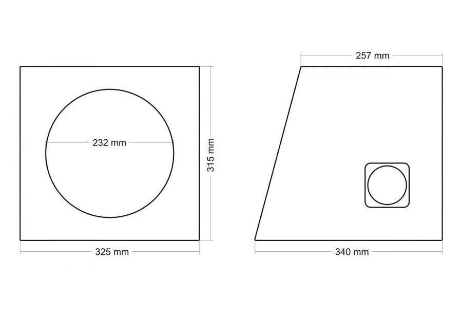Korpusas žemų dažnių garsiakalbiui MDF, 20l, 25cm