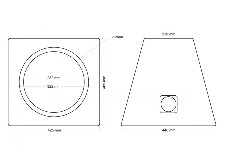 Korpusas žemu dažnių garsiakalbiui MDF18, 40l, 30cm