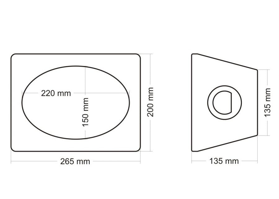 Korpusas žemu dažnių garsiakalbiui MDF12, 3.6l, 6x9"