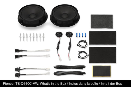 Pioneer TS-Q160C-VW Volkswagen / Audi / Cupra / Seat / Skoda - Garsiakalbiai, tvirtinimo detalės, laidai, adapteriai, tarpinės