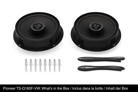 Pioneer TS-Q160F-VW Volkswagen / Audi / Cupra / Seat / Skoda - Du garsiakalbiai, kniedės ir juostelės