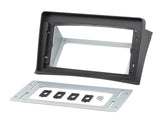 CV 381320-91-1 9″ facia plate VW T5(7H) 2003-2015 - Juodas rėmelis su metaliniu laikikliu