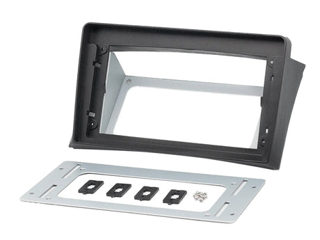 CV 381320-91-1 9″ facia plate VW T5(7H) 2003-2015 - Juodas rėmelis su metaliniu laikikliu