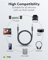 Goobay Plus Audio Connection Cable, 3,5 mm AUX stereo kabelis, 0.5 m
