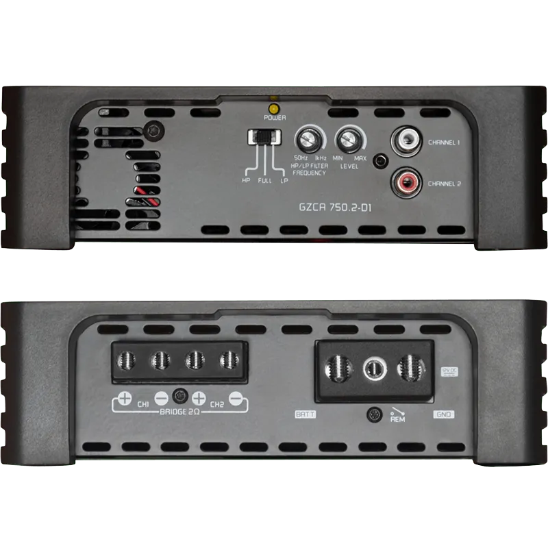 2 kanalų D klasės garso stiprintuvas Ground Zero GZCA 750.2-D1 SPL, 1500W