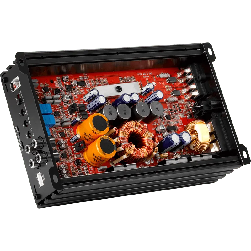 2 kanalų D klasės kompaktiškas garso stiprintuvas Ground Zero GZHA MINI TWO, 550W