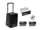 OMNITRONIC Komplektas MOM-10BT4 Modulinė Belaidė PA Sistema + CD Grotuvas su USB ir SD + 2x Baterija