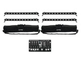 EUROLITE Komplektas 4x LED BAR-12 QCL RGBW + 2x Minkštas krepšys + Valdiklis