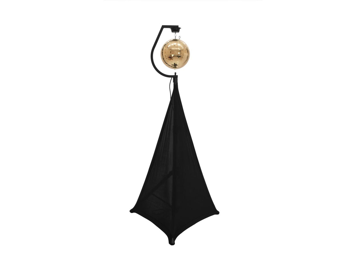 EUROLITE Set Mirror ball 30cm gold with stand and tripod cover black