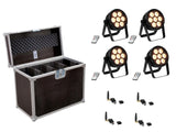 EUROLITE Komplektas 4x LED 7C-7 Silent Slim Spot + USB QuickDMX + Krepšys