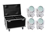 EUROLITE komplektas 4x LED TMH-X4 baltas + Krepšys su ratais