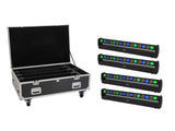 EUROLITE Komplektas 4x LED BAR-8 SWING QCL bar + Krepšys su ratais