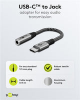 Goobay Adapter USB-C to Jack, USB-C į 3.5 mm ausinių AUX adapteris 