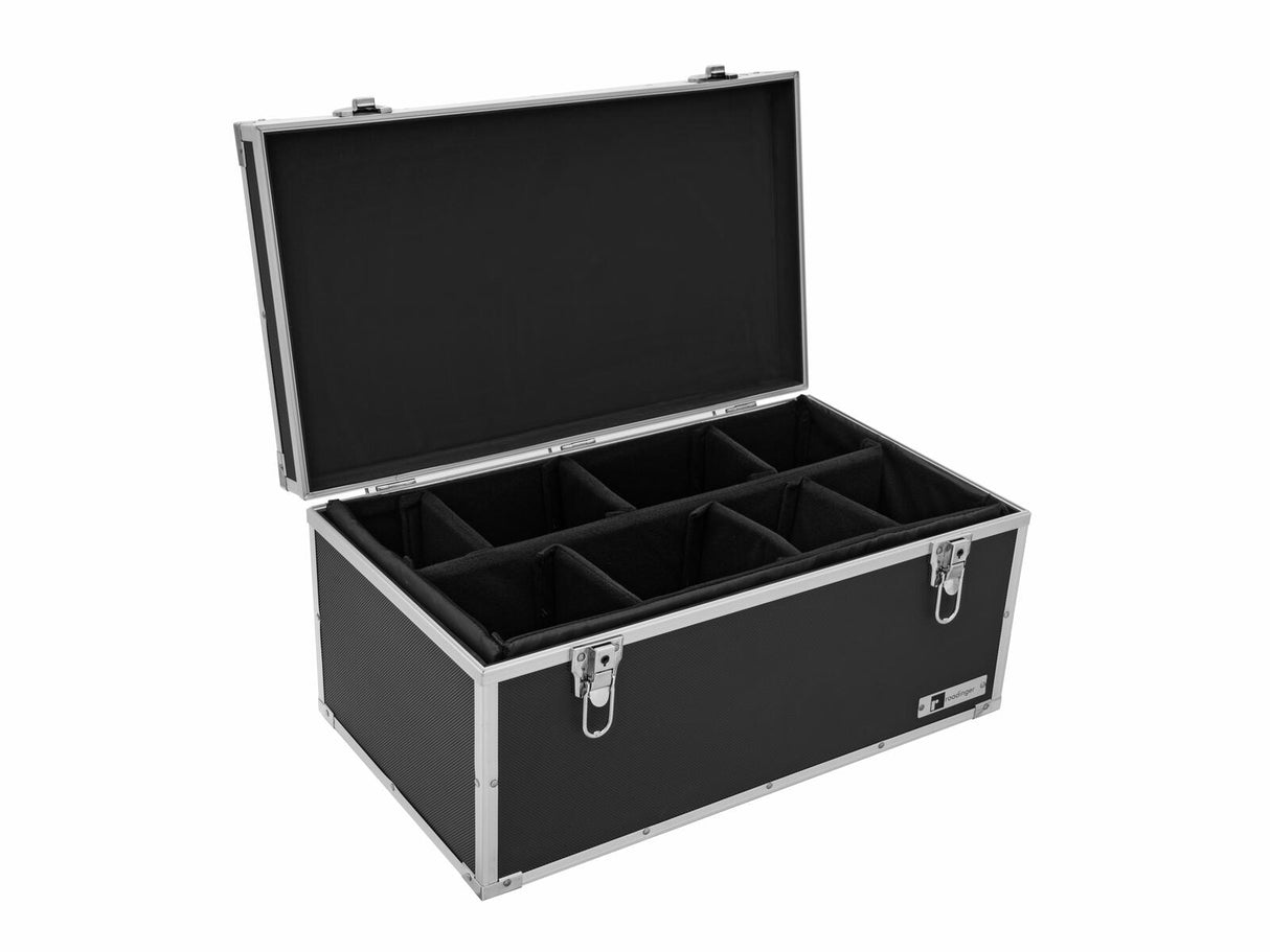 EUROLITE Set 4x LED SLS-7 HCL Floor white + Case - Juodas dėklas su skyreliais, atviras dangtis
