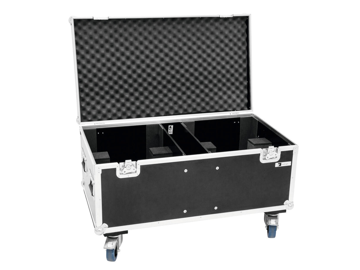 EUROLITE Set 2x LED THA-250F + Case - Atidarytas lagaminas su ratukais ir putplasčiu