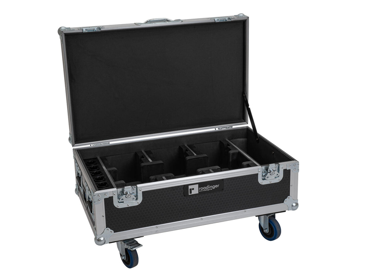 EUROLITE Set 6x AKKU UP-4 QCL Spot QuickDMX MK2 + Flightcase with wheels and charging function