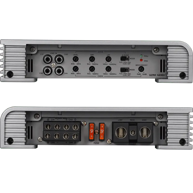 4 kanalų AB klasės garso stiprintuvas Ground Zero GZRA 4230X, 1100W