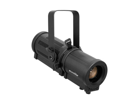 EUROLITE LED PFE-60 WW/CW Profile Spot 20-50° - Juodas prožektorius iš kampo, matosi logotipas