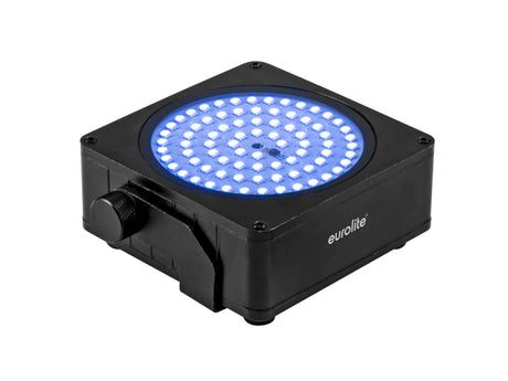 EUROLITE Set 8x AKKU IP Flat Light SMD bk + Plastic case with trolley - Šoninė jungtis ir reguliavimo rankenėlė
