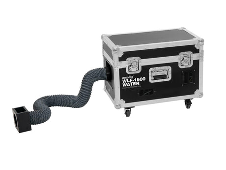 EUROLITE WLF-1500 Water Low Fog PRO - Juodas dėklas su ratukais ir gofruotu vamzdžiu