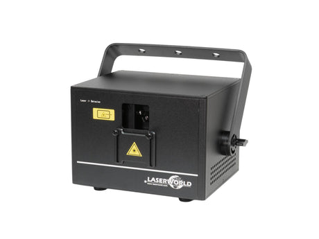 LASERWORLD CUBE 1.5 - Juodas prietaisas su rankena ir logotipu