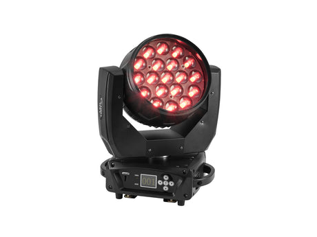 EUROLITE Set 4x LED TMH-X4 + Case with wheels - Ekranas, mygtukai, DMX jungtys, raudonos LED lemputės